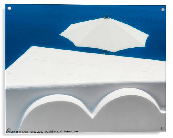 Santorini White Abstract Acrylic by Craig Yates