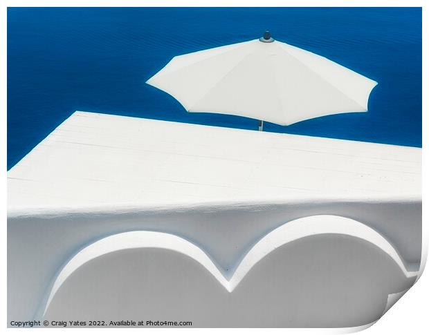 Santorini White Abstract Print by Craig Yates