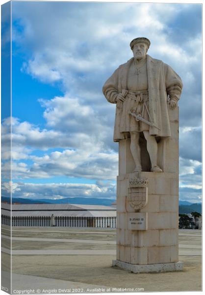 Dom Joao the 3rd statue in Coimbra University Canvas Print by Angelo DeVal