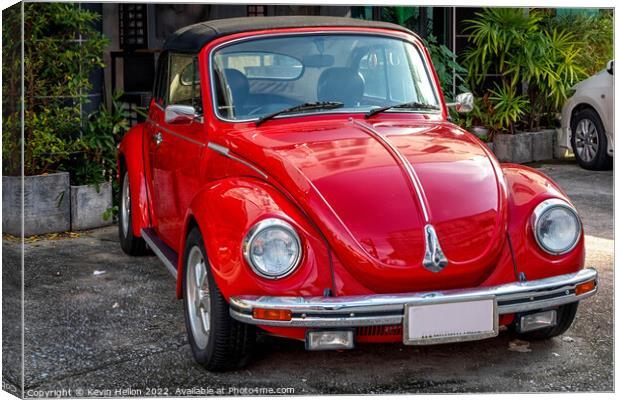Volkswagen Beetle Convertible car Canvas Print by Kevin Hellon