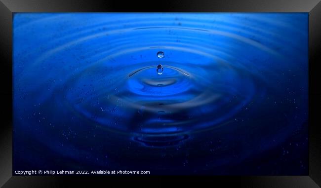Blue Water Drops (18B) Framed Print by Philip Lehman