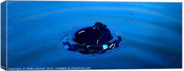 Blue Water Drops (30B) Canvas Print by Philip Lehman