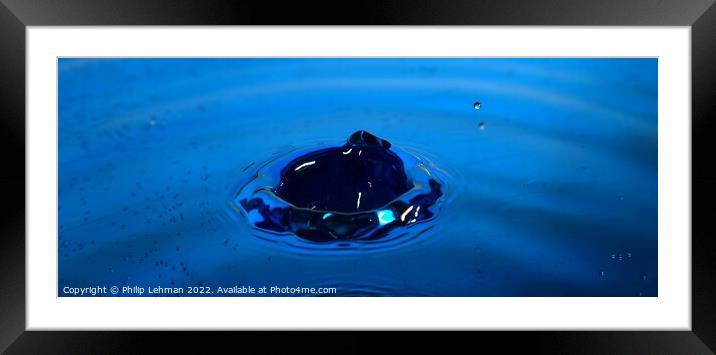 Blue Water Drops (30B) Framed Mounted Print by Philip Lehman