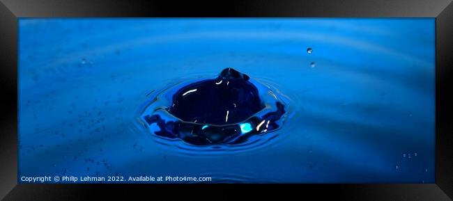 Blue Water Drops (30B) Framed Print by Philip Lehman