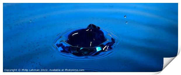 Blue Water Drops (30B) Print by Philip Lehman