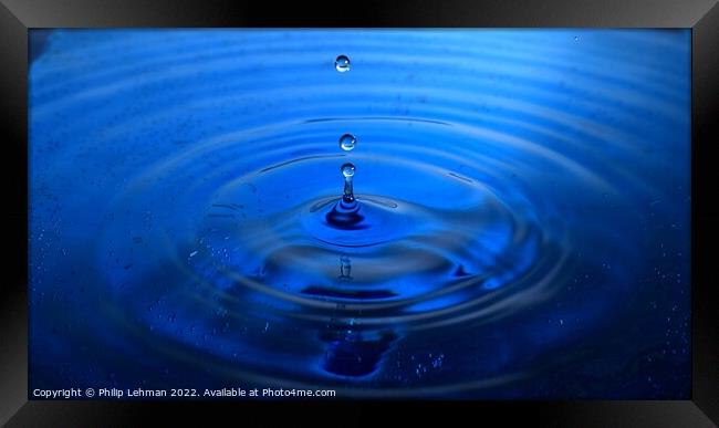 Blue Water Drops (15B) Framed Print by Philip Lehman
