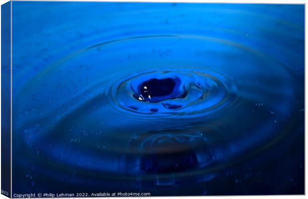 Blue Water Drops (23A) Canvas Print by Philip Lehman