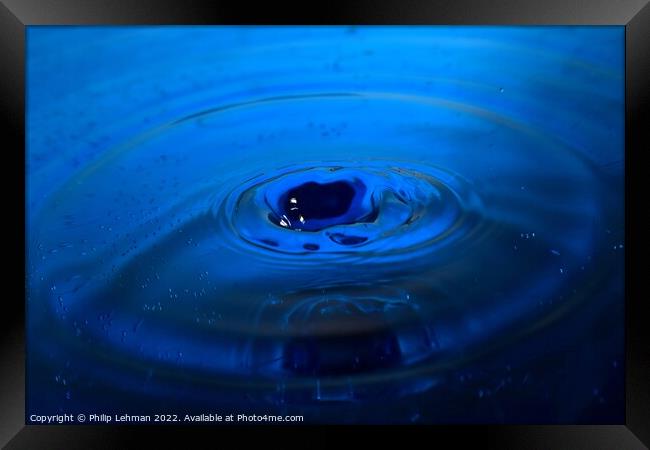 Blue Water Drops (23A) Framed Print by Philip Lehman