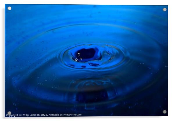 Blue Water Drops (23A) Acrylic by Philip Lehman