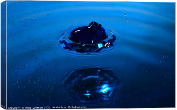 Blue Water Drops (30A) Canvas Print by Philip Lehman