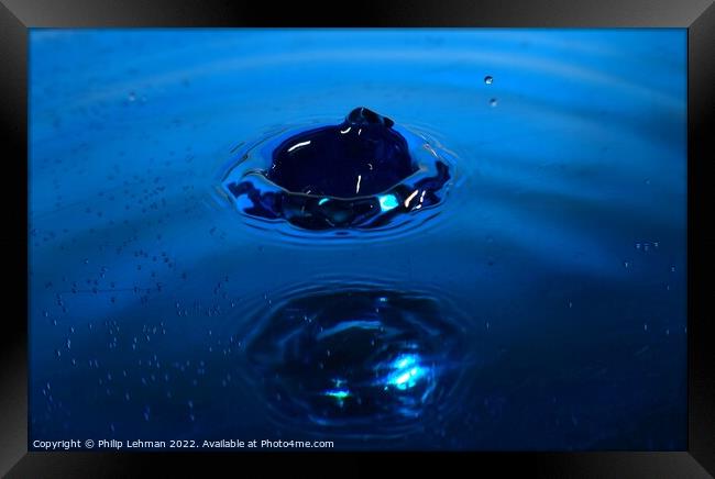 Blue Water Drops (30A) Framed Print by Philip Lehman