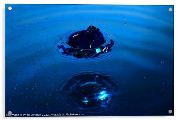 Blue Water Drops (30A) Acrylic by Philip Lehman