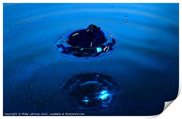 Blue Water Drops (30A) Print by Philip Lehman