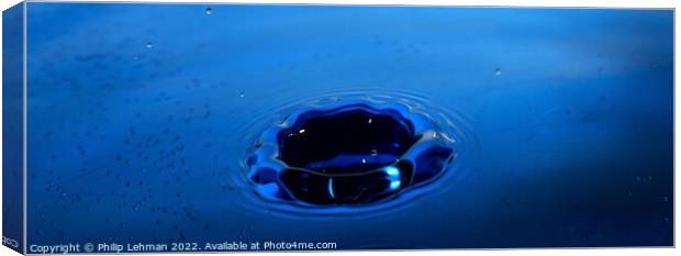 Blue Water Drops (32B) Canvas Print by Philip Lehman