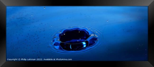 Blue Water Drops (32B) Framed Print by Philip Lehman