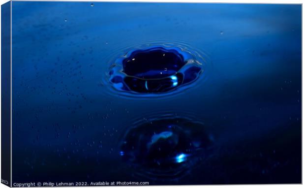 Blue Water Drops (32A) Canvas Print by Philip Lehman