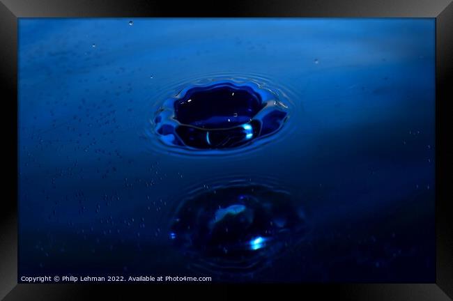 Blue Water Drops (32A) Framed Print by Philip Lehman