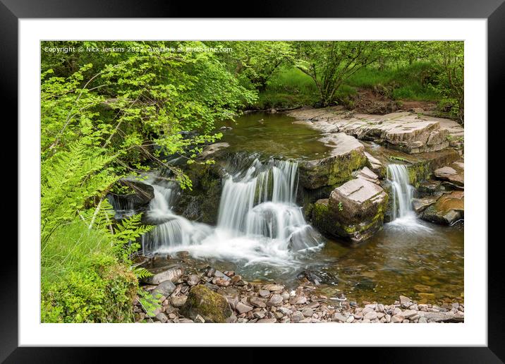 Pont Cwm y Fedwen Waterfalls Brecon Beacons Framed Mounted Print by Nick Jenkins