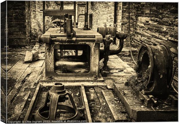 Relics of the Welsh slate industry Canvas Print by Clive Ingram