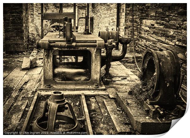 Relics of the Welsh slate industry Print by Clive Ingram