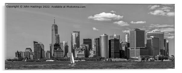 Manhattan's Monochrome Majesty Acrylic by John Hastings