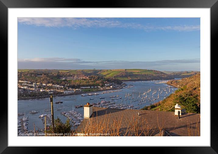 Dartmouth and the River Dart from Kingswear, South Hams, Devon Framed Mounted Print by Louise Heusinkveld