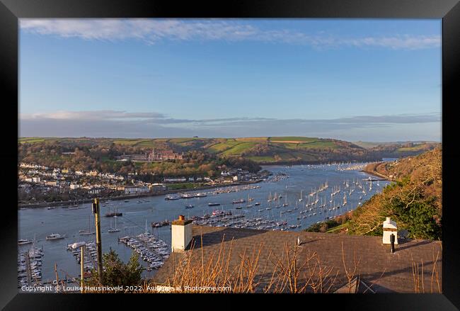 Dartmouth and the River Dart from Kingswear, South Hams, Devon Framed Print by Louise Heusinkveld