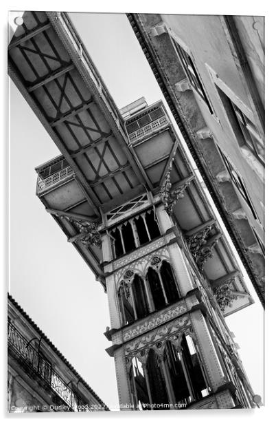 Lisbons Gothic CastIron Elevator Acrylic by Dudley Wood