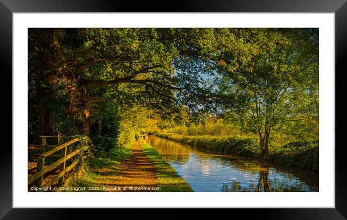 Autumn canal walk Framed Mounted Print by Clive Ingram