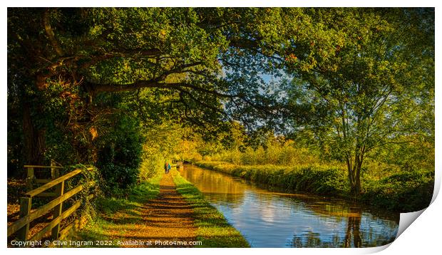 Autumn canal walk Print by Clive Ingram