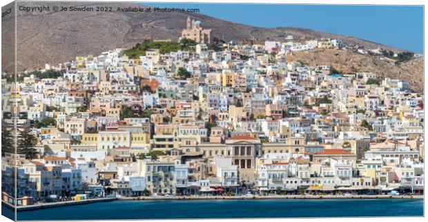 Ermoupolis, Syros Canvas Print by Jo Sowden