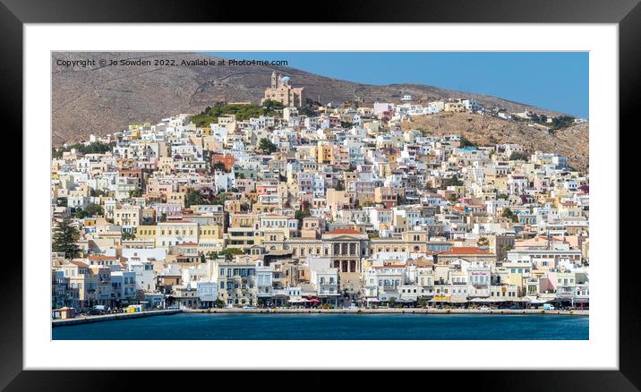 Ermoupolis, Syros Framed Mounted Print by Jo Sowden