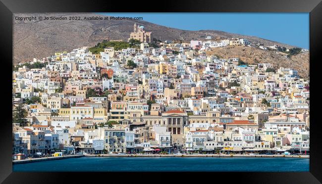 Ermoupolis, Syros Framed Print by Jo Sowden