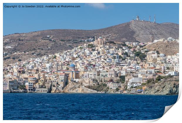 Leaving Syros Print by Jo Sowden