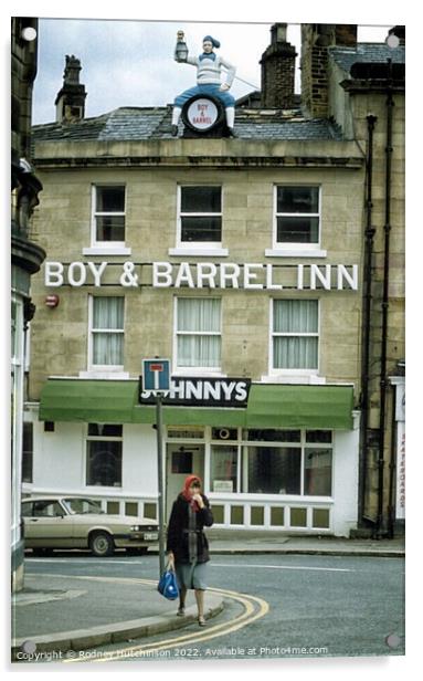 The Iconic Boy and Barrel Inn Acrylic by Rodney Hutchinson