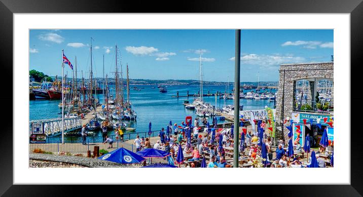 The Busy Port Of Brixham Framed Mounted Print by Peter F Hunt