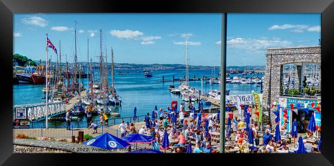 The Busy Port Of Brixham Framed Print by Peter F Hunt