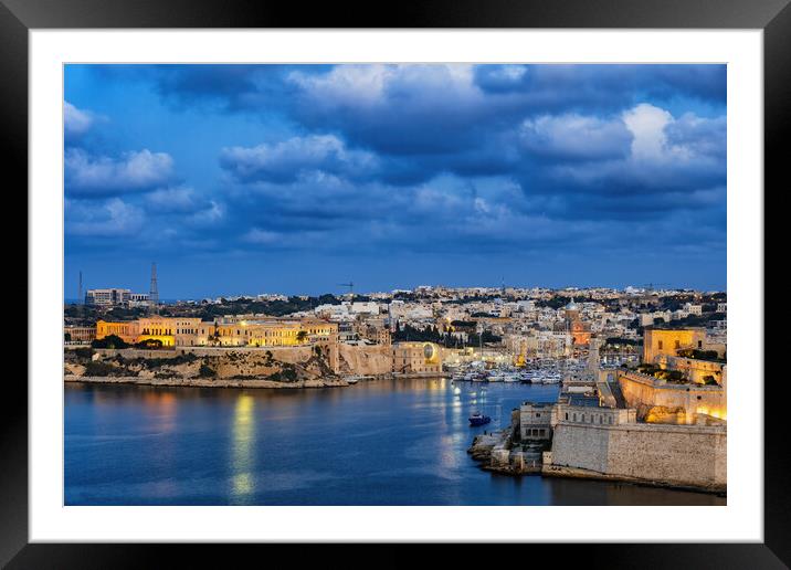 Towns of Kalkara and Birgu in Malta Framed Mounted Print by Artur Bogacki