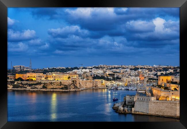 Towns of Kalkara and Birgu in Malta Framed Print by Artur Bogacki