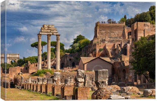 Roman Forum and Palatine Hill in Rome Canvas Print by Artur Bogacki