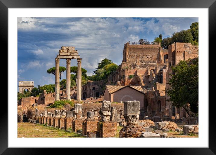 Roman Forum and Palatine Hill in Rome Framed Mounted Print by Artur Bogacki