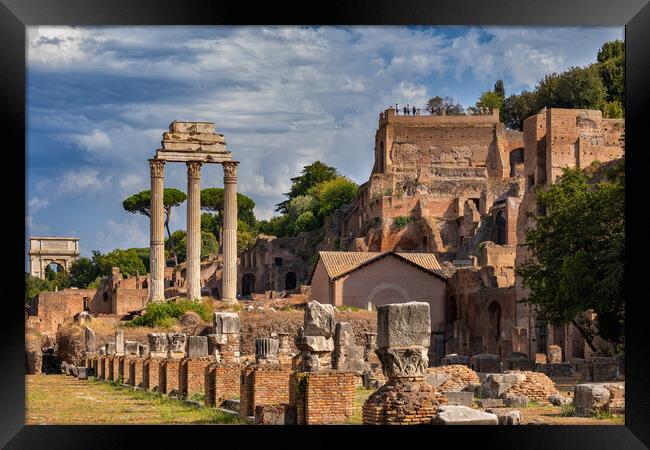 Roman Forum and Palatine Hill in Rome Framed Print by Artur Bogacki