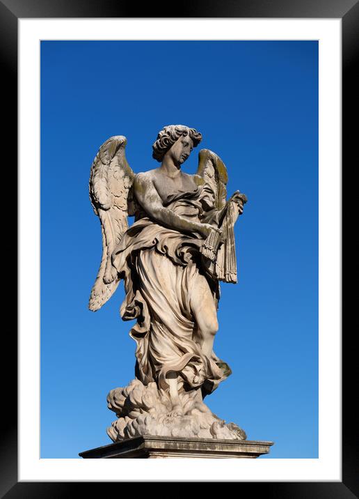 Angel With The Whips Statue Framed Mounted Print by Artur Bogacki