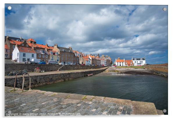 Cellardyke Harbour, East Neuk of Fife, Scotland Acrylic by Kasia Design