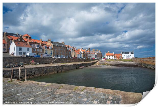 Cellardyke Harbour, East Neuk of Fife, Scotland Print by Kasia Design