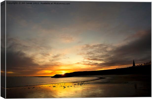 Sunrise at Cullercoats Bay Canvas Print by Jim Jones
