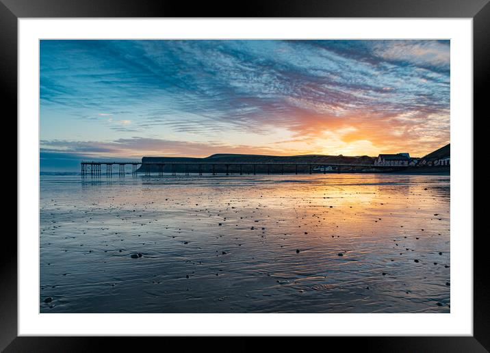 Stunning sunrise over Saltburn Beach Framed Mounted Print by Kevin Winter