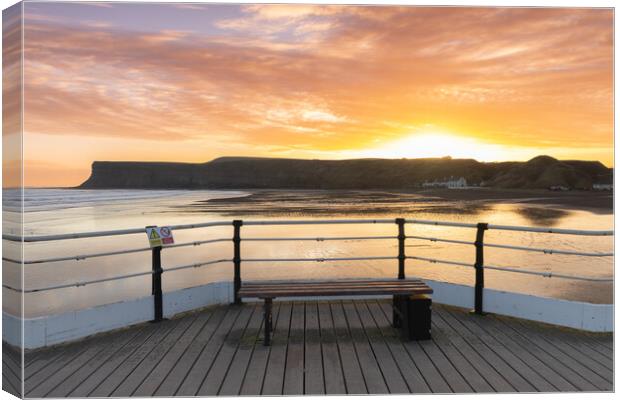 Sunrise from Saltburn pier Canvas Print by Kevin Winter