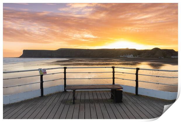 Sunrise from Saltburn pier Print by Kevin Winter