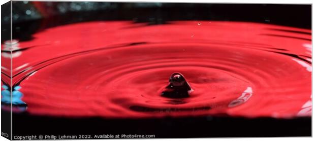 Red background water drops (41B) Canvas Print by Philip Lehman